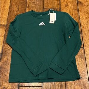 Adidas Women Forest Green Long Sleeve Tee